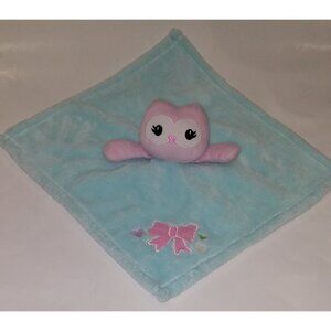 Baby Gear Pink Owl Lovey Blanket Blue Bow Plush
